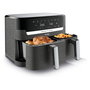 Tefal Dual Easy Fry & Grill EY905B Freidora de Aire Caliente 8.3L Doble, Independiente, Panel Táctil, 2700W, 8 Programas, Gris