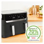 Tefal Dual Easy Fry & Grill EY905B Freidora de Aire Caliente 8.3L Doble, Independiente, Panel Táctil, 2700W, 8 Programas, Gris