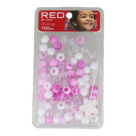 Red Kiss XL Hair Beads 100 Pcs (Purple) Abalorios para el cabello