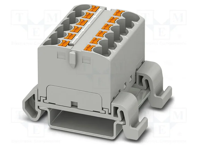 PHOENIX CONTACT PTFIX 12X4-NS35A GY Conector de carril de 12 bornas PHOENIX CONTACT PTFIX 12X4-NS35A GY Conector de carril de 12 bornas