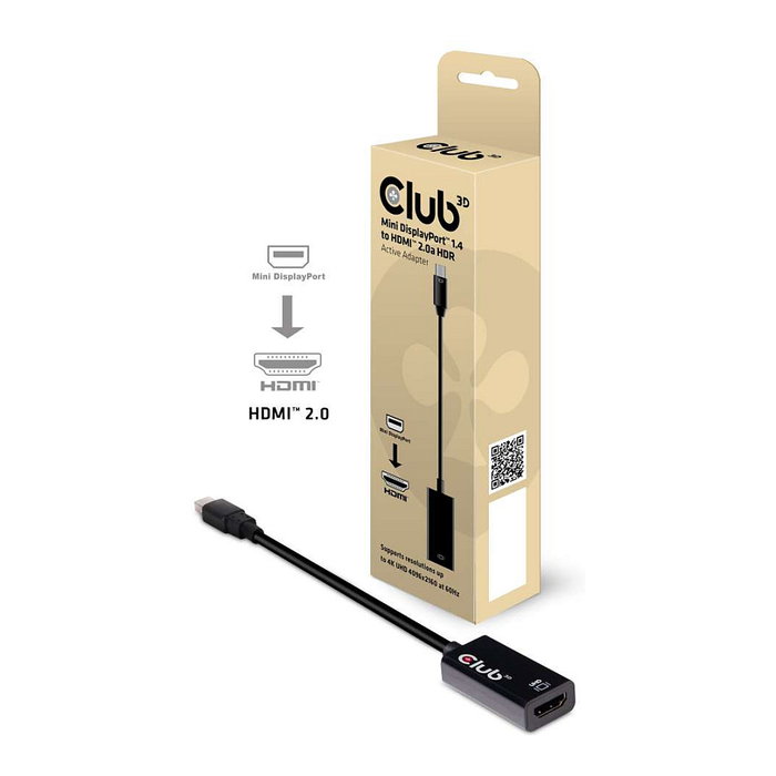 Club 3D Adapter MiniDisplayPort > HDMI 2.0b HDR 4K60Hz activo