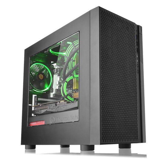 Thermaltake Versa H18 Window Black Caja Micro-Torre Negra sin Fuente con Ventana USB 3.0 USB 2.0 HD Audio