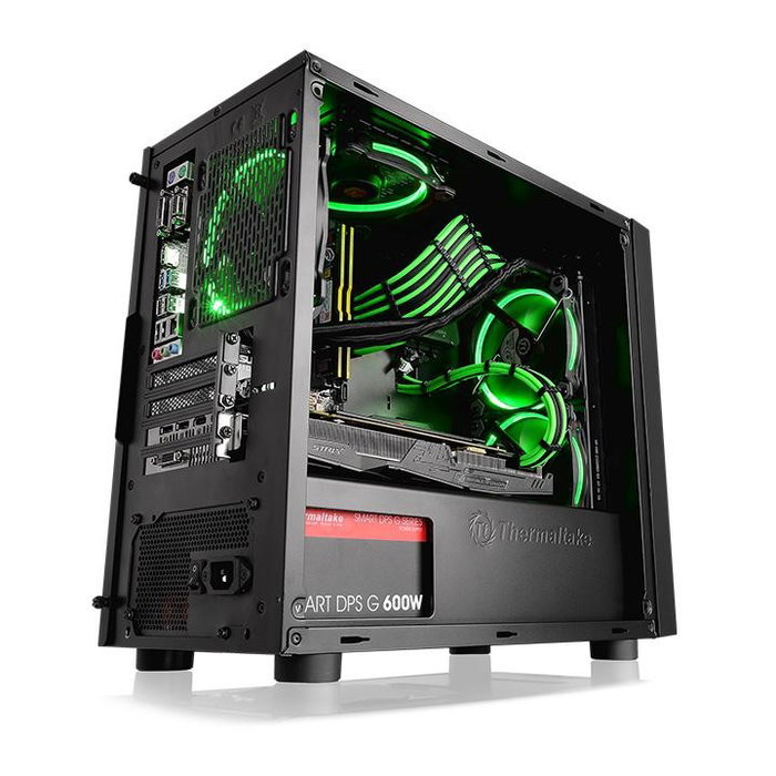 Thermaltake Versa H18 Window Black Caja Micro-Torre Negra sin Fuente con Ventana USB 3.0 USB 2.0 HD Audio