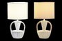 DKD Home Decor Lámpara Sobremesa Blanco Beige 20 x 35 x 20 cm (2 Unidades)