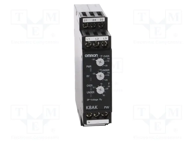 OMRON K8AK-PW2 Relé de monitorización de tensión SPDT OMRON K8AK-PW2 Relé de monitorización de tensión SPDT