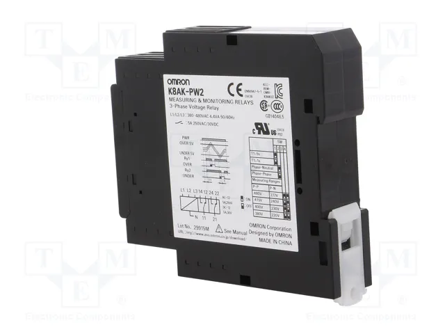 OMRON K8AK-PW2 Relé de monitorización de tensión SPDT OMRON K8AK-PW2 Relé de monitorización de tensión SPDT