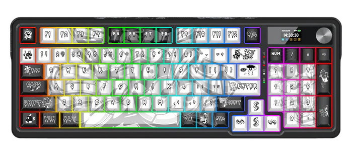 Redragon Artemis Pro K719GF-RGB-PRO Teclado Mecánico Inalámbrico RGB Blanco-Negro Distribución Polaca Redragon Artemis Pro K719GF-RGB-PRO Teclado Mecánico Inalámbrico RGB Blanco-Negro Distribución Polaca