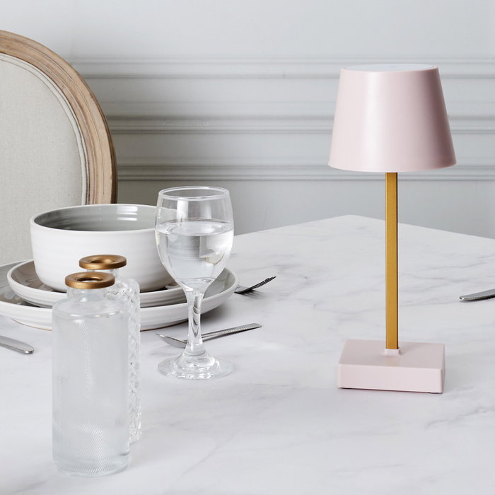 Home Deco Factory Lámpara Led Táctil Rosa 12 COB, 3 Intensidades, Pilas AAA, Decoración Moderna