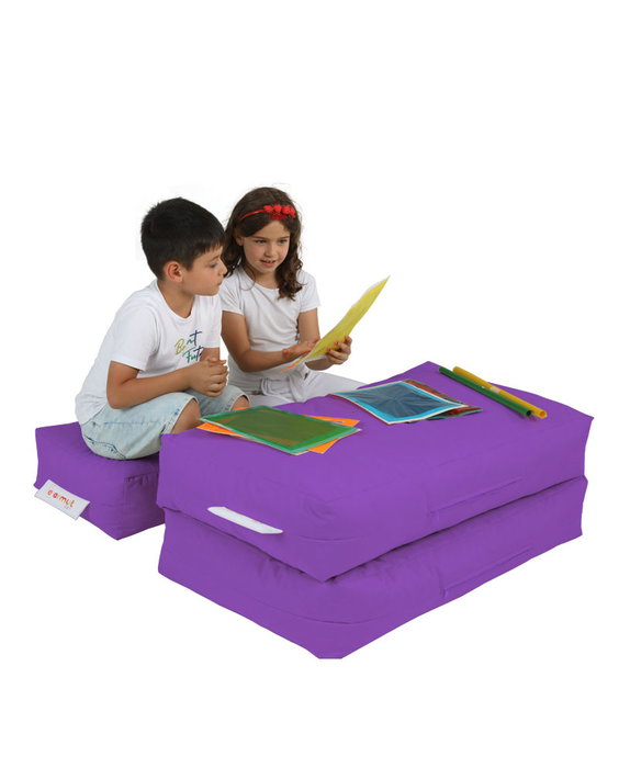 Atelier Del Sofa Kids Double Seat Pouf Morado para Jardín Patio Piscina 100cm Ancho Resistente Impermeable 200kg