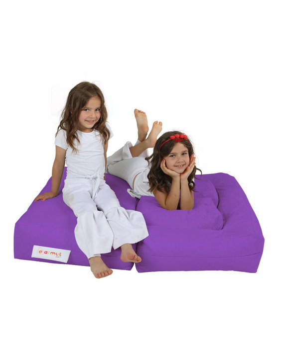 Atelier Del Sofa Kids Double Seat Pouf Morado para Jardín Patio Piscina 100cm Ancho Resistente Impermeable 200kg