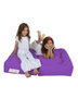 Atelier Del Sofa Kids Double Seat Pouf Morado para Jardín Patio Piscina 100cm Ancho Resistente Impermeable 200kg