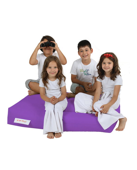 Atelier Del Sofa Kids Double Seat Pouf Morado para Jardín Patio Piscina 100cm Ancho Resistente Impermeable 200kg