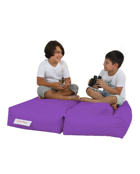 Atelier Del Sofa Kids Double Seat Pouf Morado para Jardín Patio Piscina 100cm Ancho Resistente Impermeable 200kg