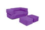 Atelier Del Sofa Kids Double Seat Pouf Morado para Jardín Patio Piscina 100cm Ancho Resistente Impermeable 200kg