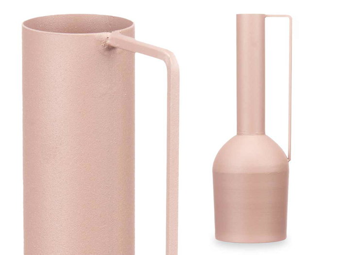 Giftdecor Jarrón Acero Alto Color Arena Pastel 39 cm 14x13 cm (Set de 6)