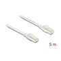 DeLOCK Cable de red plano RJ45 Cat.8.1 U/FTP 5 m Blanco