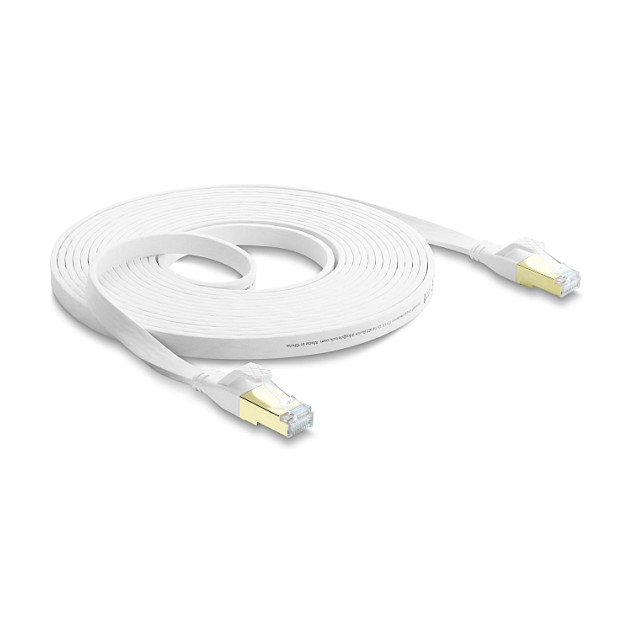 DeLOCK Cable de red plano RJ45 Cat.8.1 U/FTP 5 m Blanco DeLOCK Cable de red plano RJ45 Cat.8.1 U/FTP 5 m Blanco