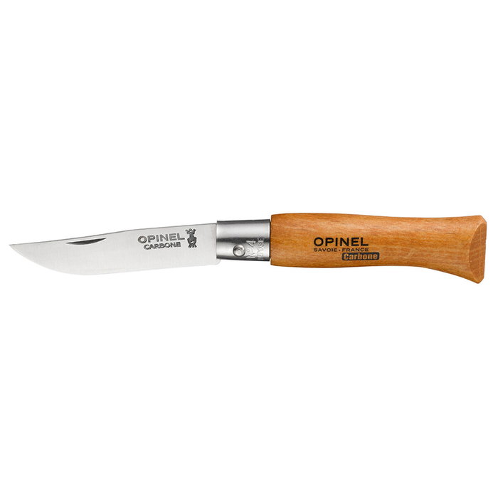 Opinel Navaja de acero al carbono N° 4 con hoja de 5 cm Opinel Navaja de acero al carbono N° 4 con hoja de 5 cm