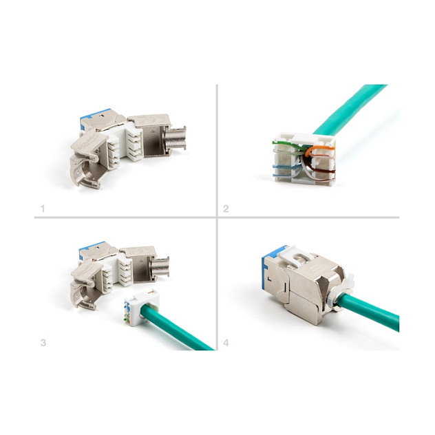 DeLOCK 88113 Módulo Keystone RJ45 hembra a LSA Cat.6A montaje sin herramientas azul (10 piezas)