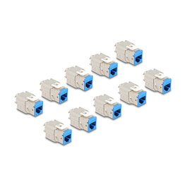DeLOCK 88113 Módulo Keystone RJ45 hembra a LSA Cat.6A montaje sin herramientas azul (10 piezas)
