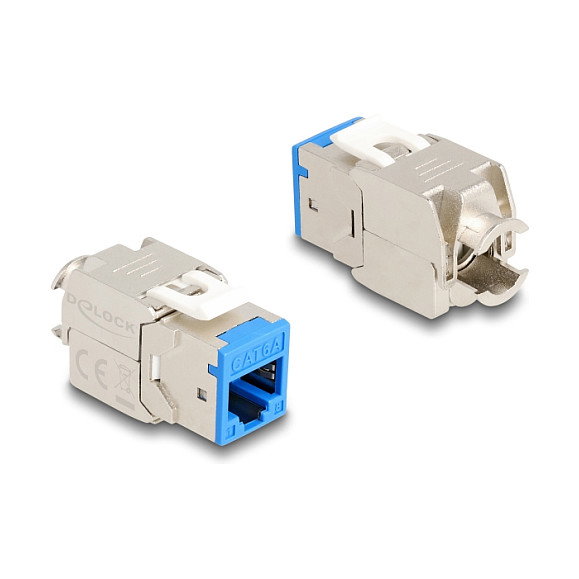 DeLOCK 88113 Módulo Keystone RJ45 hembra a LSA Cat.6A montaje sin herramientas azul (10 piezas)