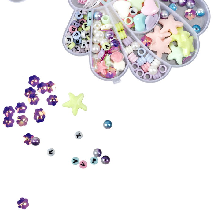 Jeux 2 momes Caja De 150 Cuentas Infantil para Crear Pulseras, Modelos Surtidos (Sirena, Unicornio), +5 Años
