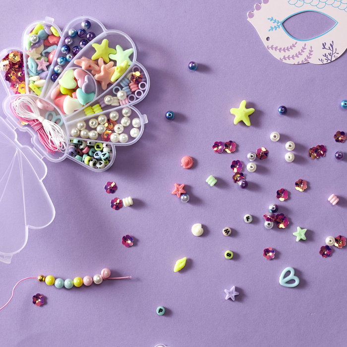 Jeux 2 momes Caja De 150 Cuentas Infantil para Crear Pulseras, Modelos Surtidos (Sirena, Unicornio), +5 Años