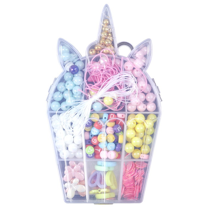 Jeux 2 momes Caja De 150 Cuentas Infantil para Crear Pulseras, Modelos Surtidos (Sirena, Unicornio), +5 Años