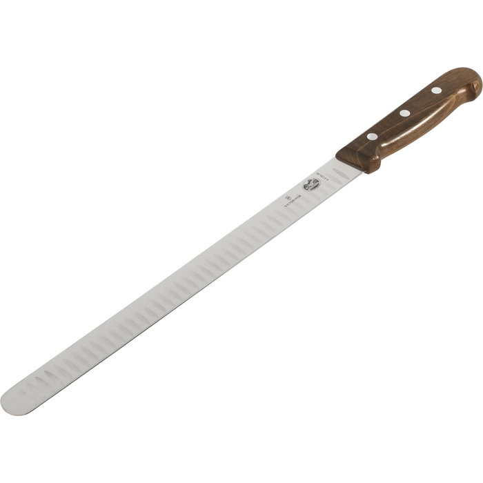 Victorinox Cuchillo para Salmón Wood de 30 cm con Mango de Madera de color Silver / Brown