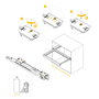 Emuca Kit Quartz de cajón metálico y bastidor regulable, Acabado Titanio, Módulo 70cm