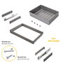 Emuca Kit Quartz de cajón metálico y bastidor regulable, Acabado Titanio, Módulo 70cm