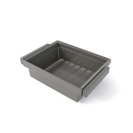 Emuca Kit Quartz de cajón metálico y bastidor regulable, Acabado Titanio, Módulo 70cm