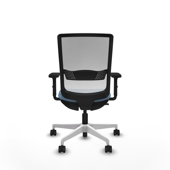 PIQUERAS Y CRESPO Silla de oficina Haches con mecanismo Sincro/Traslack, Azul cielo y Blanco