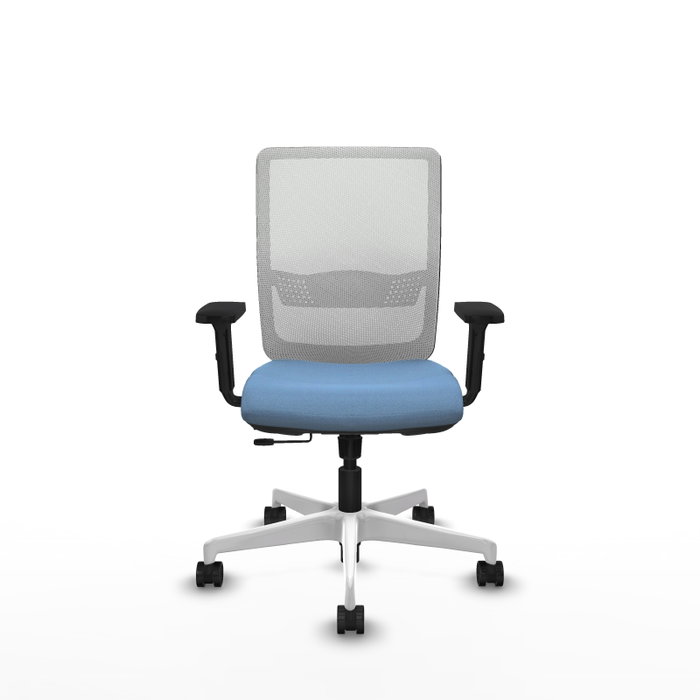 PIQUERAS Y CRESPO Silla de oficina Haches con mecanismo Sincro/Traslack, Azul cielo y Blanco