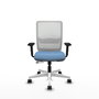 PIQUERAS Y CRESPO Silla de oficina Haches con mecanismo Sincro/Traslack, Azul cielo y Blanco