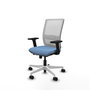 PIQUERAS Y CRESPO Silla de oficina Haches con mecanismo Sincro/Traslack, Azul cielo y Blanco