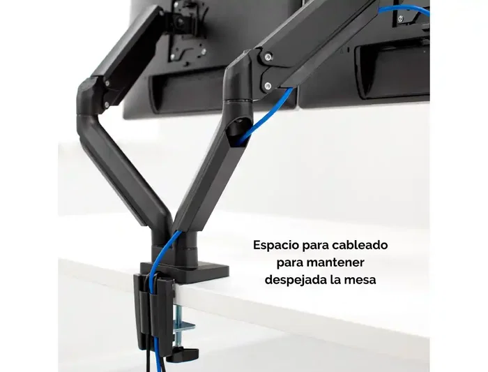 Fellowes Platinum Series Dual Arm Brazo para Doble Monitor Plano, Soporte Ajustable VESA hasta 9kg por Pantalla, 27 Pulgadas