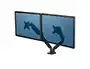 Fellowes Platinum Series Dual Arm Brazo para Doble Monitor Plano, Soporte Ajustable VESA hasta 9kg por Pantalla, 27 Pulgadas