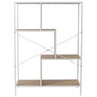 Home Deco Factory Estantería Edison 80x30x113 cm, Estilo Natural, Estructura Hierro, Baldas Madera, Color Blanco