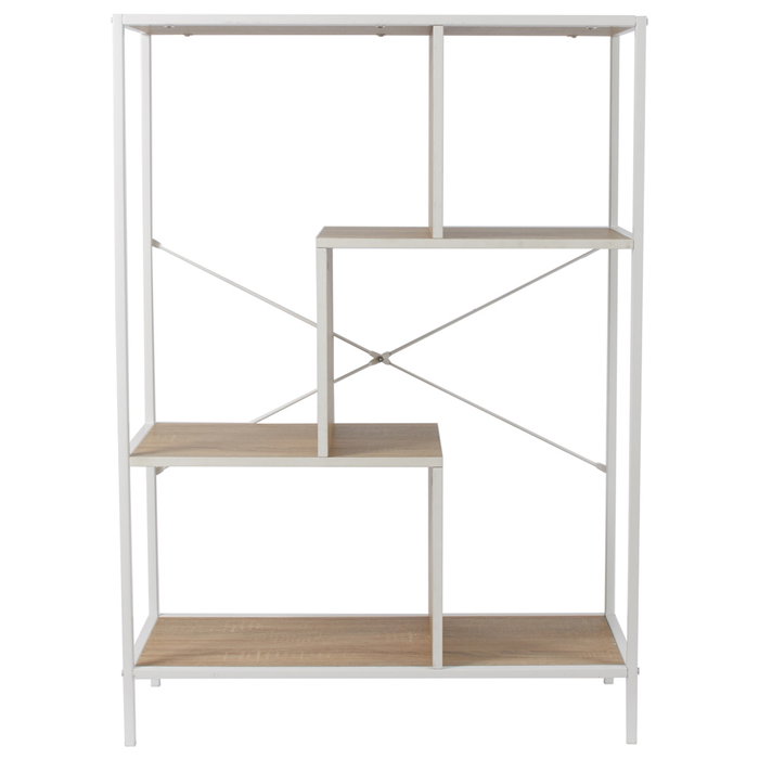 Home Deco Factory Estantería Edison 80x30x113 cm, Estilo Natural, Estructura Hierro, Baldas Madera, Color Blanco Home Deco Factory Estantería Edison 80x30x113 cm, Estilo Natural, Estructura Hierro, Baldas Madera, Color Blanco