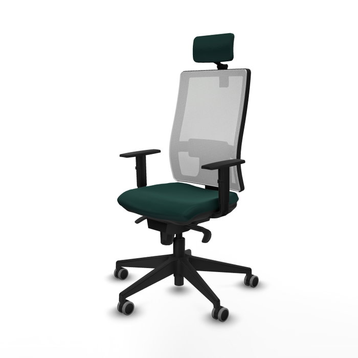 PIQUERAS Y CRESPO Silla de oficina Horna con mecanismo Sincro Verde botella y Blanco PIQUERAS Y CRESPO Silla de oficina Horna con mecanismo Sincro Verde botella y Blanco