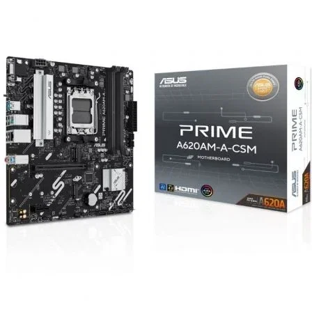 ASUS PRIME A620AM-A-CSM Placa Base Socket AM5 Chipset A620A Micro ATX con DDR5 PCIe 4.0 Ranura M.2 Hasta 64 Gbps 90MB1MY0-M0EAYC ASUS PRIME A620AM-A-CSM Placa Base Socket AM5 Chipset A620A Micro ATX con DDR5 PCIe 4.0 Ranura M.2 Hasta 64 Gbps 90MB1MY0-M0EAYC