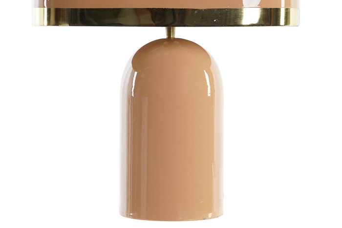 DKD Home Decor Lámpara de sobremesa de hierro lacado rosa y dorado