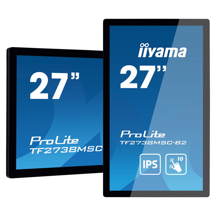 Iiyama ProLite TF2738MSC-B2 - Monitor táctil IPS de 27" Full HD (1920x1080), 5ms, 500 cd/m², HDMI, DVI, DisplayPort, USB, VESA, Negro Iiyama ProLite TF2738MSC-B2 - Monitor táctil IPS de 27" Full HD (1920x1080), 5ms, 500 cd/m², HDMI, DVI, DisplayPort, USB, VESA, Negro