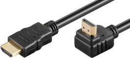 MicroConnect Cable HDMI 2.0 de 2 Metros con Ángulo de 90°, 4K@60Hz, 18 Gbps, HDR, HDCP 2.2, ARC, CEC, Ethernet, Conectores Chapados en Oro