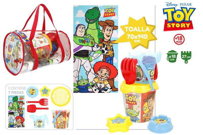 Disney Set de playa Toy Story con mochila, cubo y accesorios Disney Set de playa Toy Story con mochila, cubo y accesorios