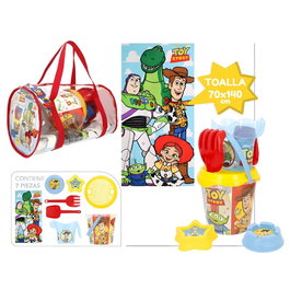 Disney Pixar Toy Story Set Playa 7 Piezas Cubo Toalla Bolsa Rastrillo Pala +18 Meses