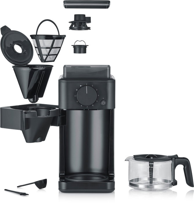 Severin KA 9215 Cafetera de goteo con molinillo Negro Mate Severin KA 9215 Cafetera de goteo con molinillo Negro Mate