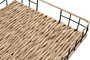 DKD Home Decor Bandeja Decorativa Colonial Natural Negro Metal Fibra 30 x 40 x 6 cm (2 Unidades)