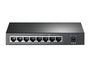 Omada Switch 8-Puertos Gigabit TL-SG1008P con 4-Puertos PoE de 53W, 8x 10/100/1000 Mbps RJ45, 16 Gbps, Gris, para IP Cámaras y AP